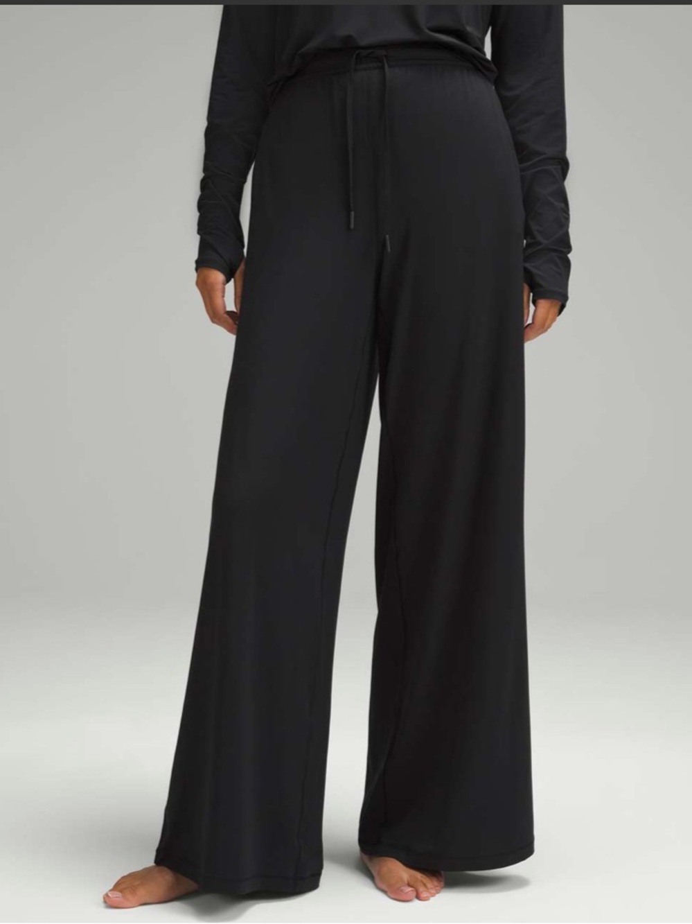 Lululemon Modal High-Rise Wide-Leg Lounge Pant Black Women’s 6 LW5GLLS